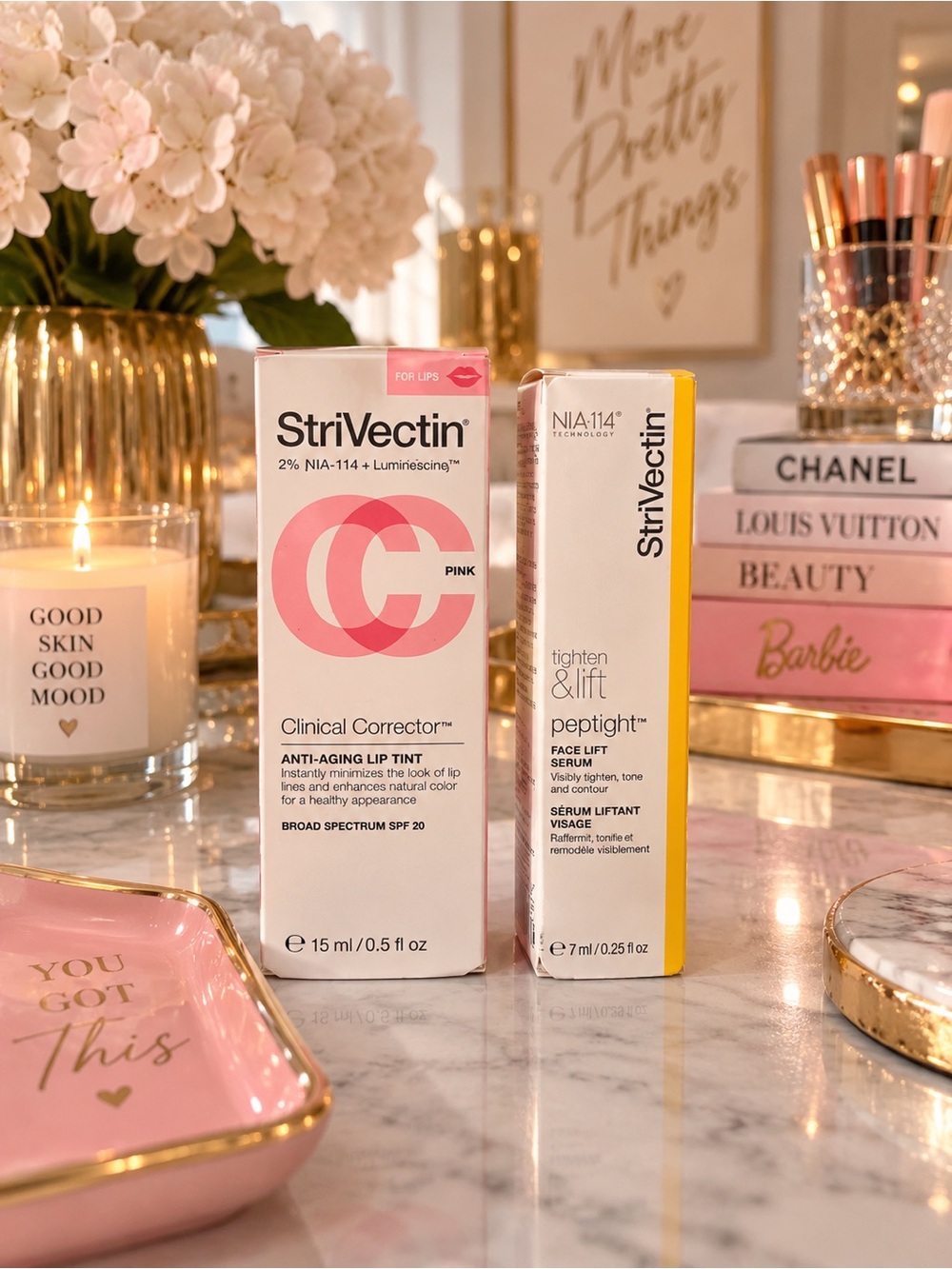 StriVectin Anti Aging Lip Tint SPF 20 + Peptight Face Lift Serum Duo NEW